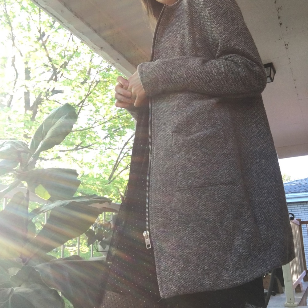 Grey knit jacket